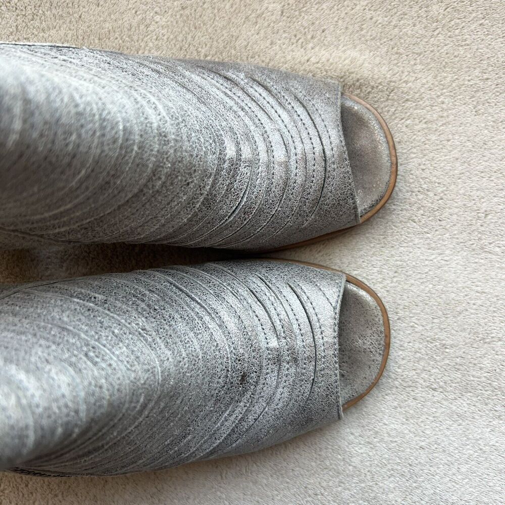 Paul Green  Cayanne Brushed Metallic Smoke Silver Leather Sandals UK 4 US 6.5 - Picture 13 of 16